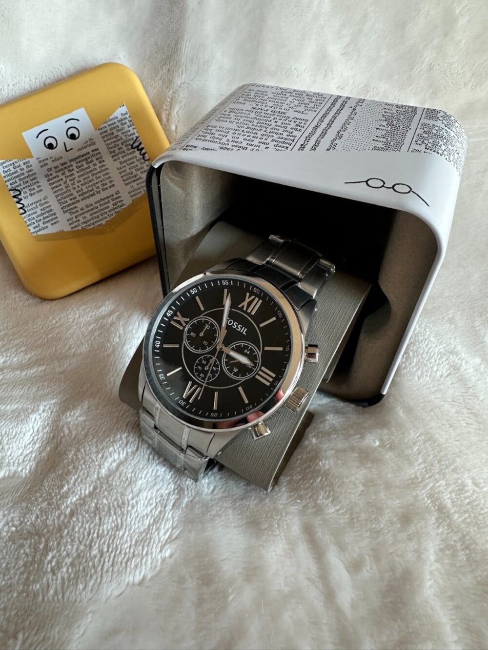 NIB! Fossil BQ1125IE Men's Flynn Chronograph Stainless Steel Watch